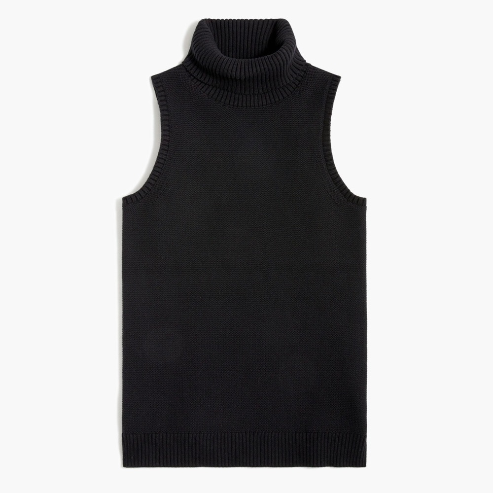 J. Crew Black Sleeveless Turtleneck Knit Top